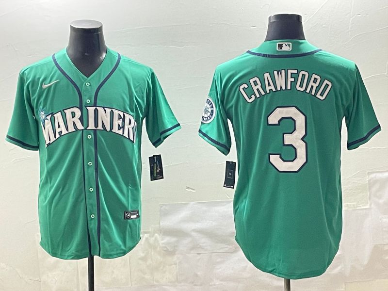 Men Seattle Mariners #3 Crawford Green Game 2025 Nike MLB Jersey style 1